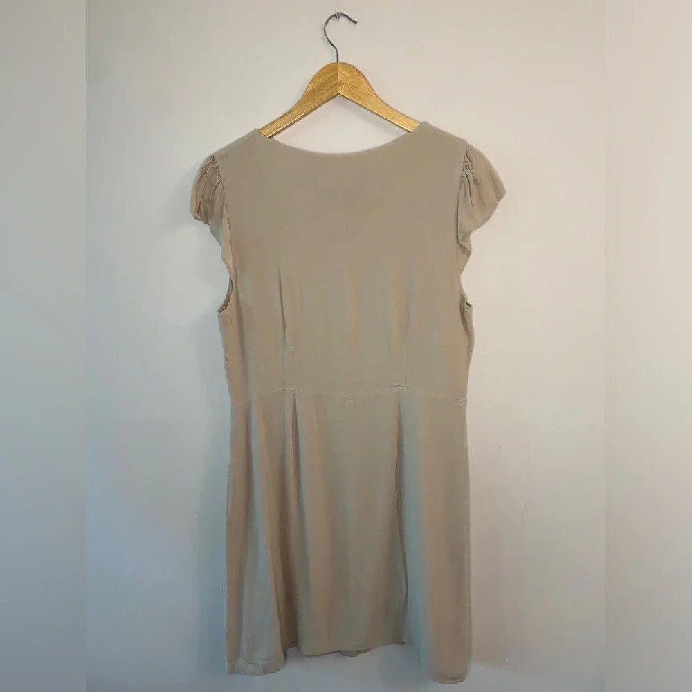 Wilfred Capulet Mini Button Down Dress in Olive Beige - Picture 7 of 10